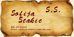 Sofija Stakić vizit kartica